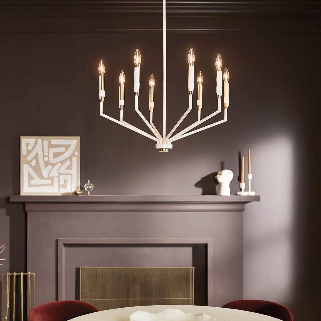 Kichler Armand 8 -Light Brushed White Steel Chandelier