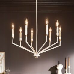 Kichler Armand 8 -Light Brushed White Steel Chandelier