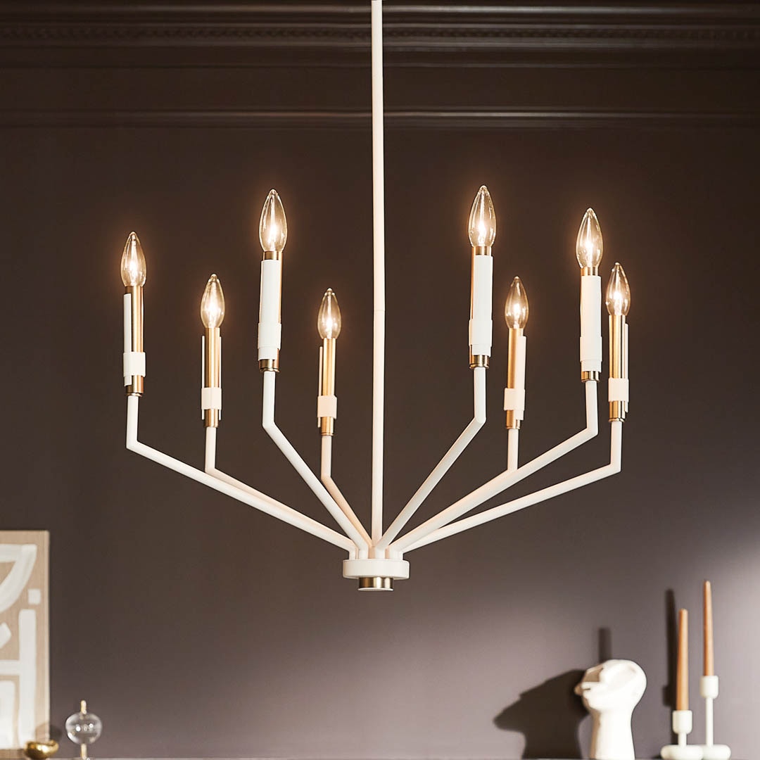 Kichler Armand 8 -Light Brushed White Steel Chandelier