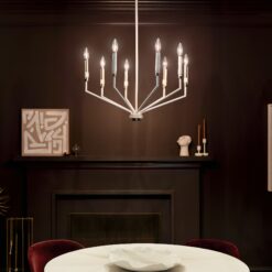Kichler Armand 8 -Light Brushed White Steel Chandelier