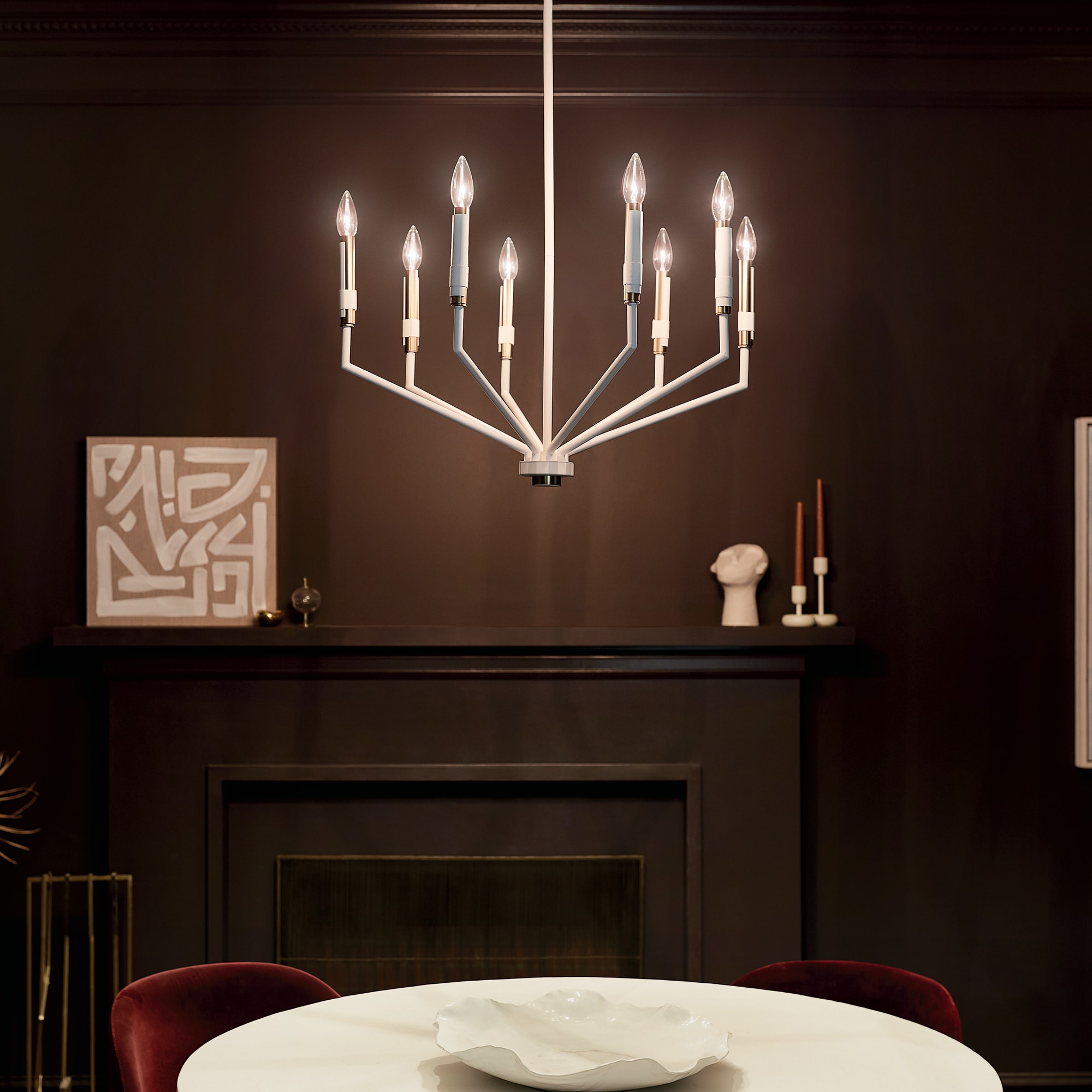Kichler Armand 8 -Light Brushed White Steel Chandelier
