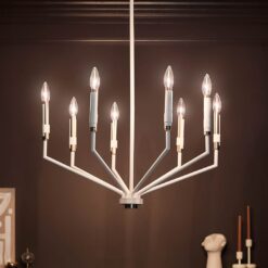 Kichler Armand 8 -Light Brushed White Steel Chandelier