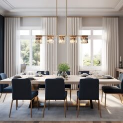 LNC Labradorite 40.2-in W Oversized 5 -Light Satin Gold Kitchen Island Light