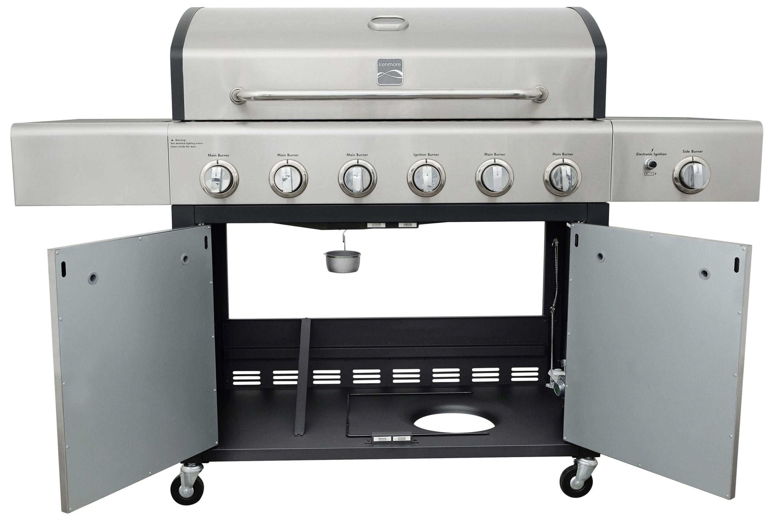 Kenmore Stainless steel 6 -Burner Liquid Propane Gas Grill 1 -Side Burner