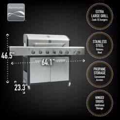 Kenmore Stainless steel 6 -Burner Liquid Propane Gas Grill 1 -Side Burner