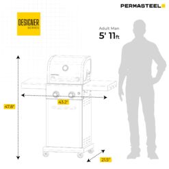 Permasteel Black with Copper Accent 2 -Burner Liquid Propane Gas Grill