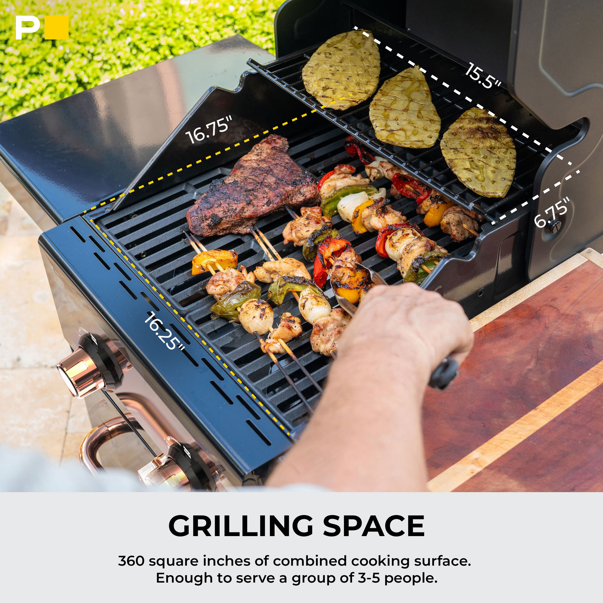 Permasteel Black with Copper Accent 2 -Burner Liquid Propane Gas Grill