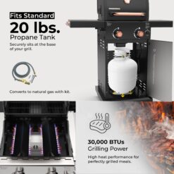 Permasteel Black with Copper Accent 2 -Burner Liquid Propane Gas Grill