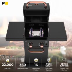 Permasteel Black with Copper Accent 2 -Burner Liquid Propane Gas Grill