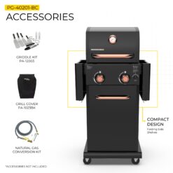 Permasteel Black with Copper Accent 2 -Burner Liquid Propane Gas Grill