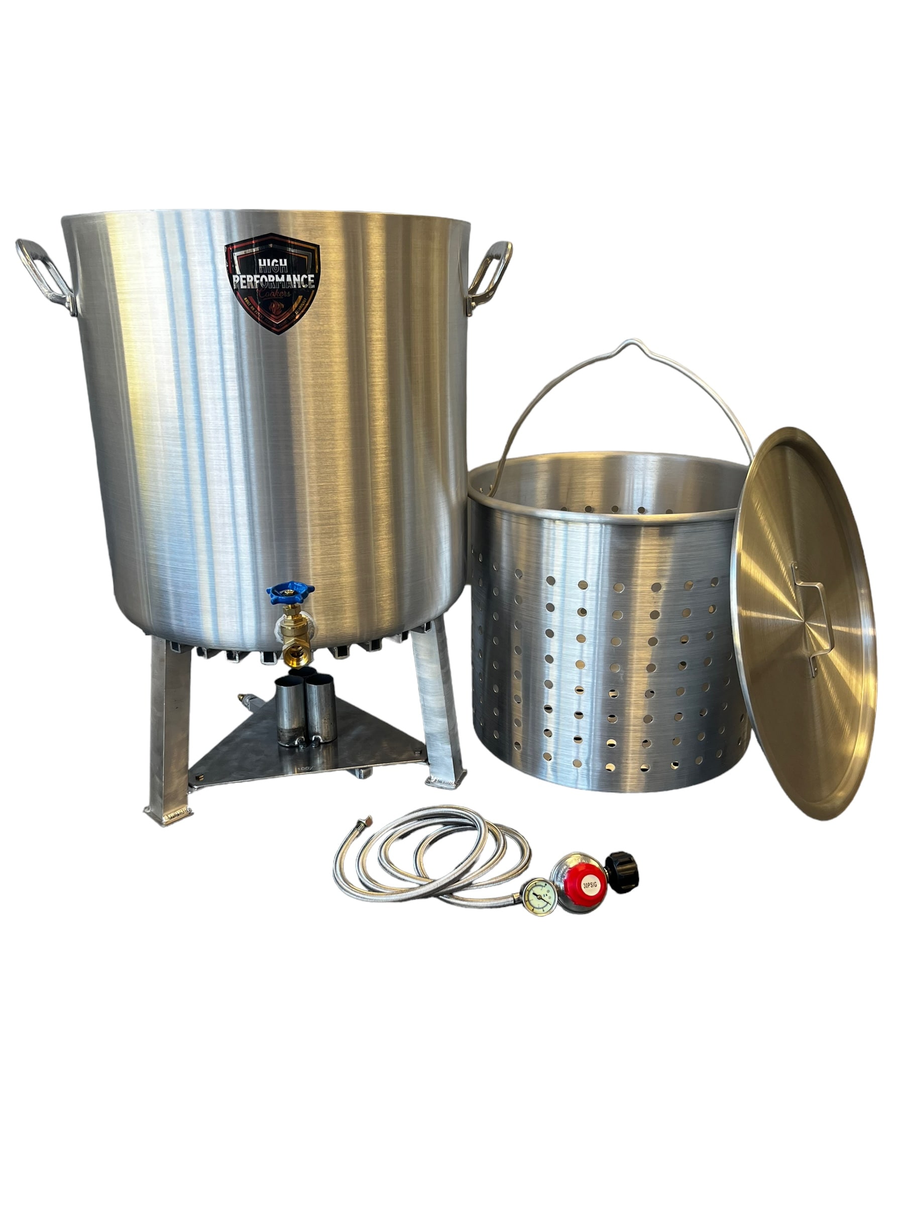 High Performance Cookers 100 Quart 3 -Burner Propane Manual Aluminized steel Boiler
