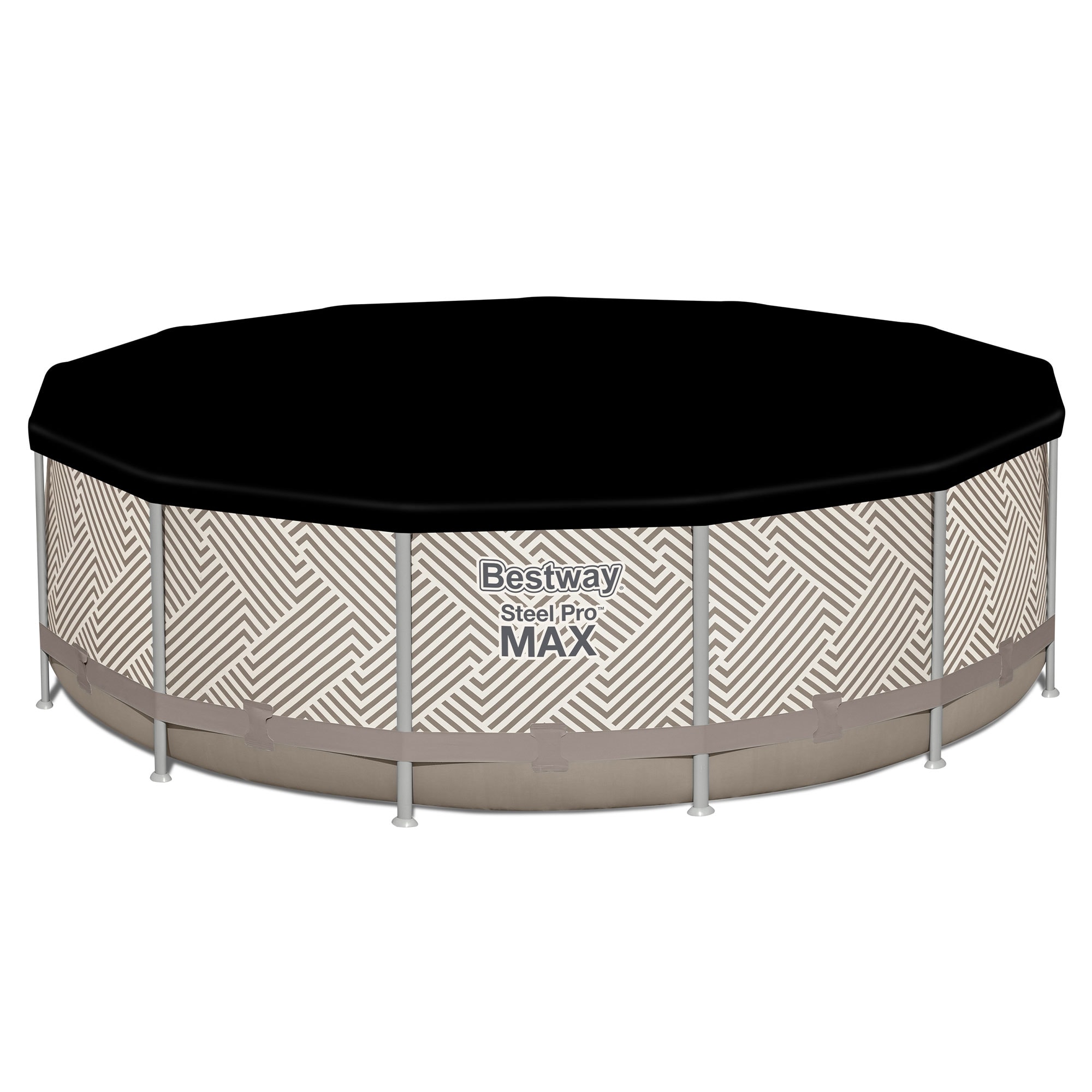 Bestway Steel Pro MAX 13ft x 42 Inch Round Above Ground Pool Set with Canopy and Ladder