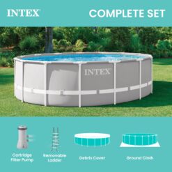 Intex 15ft x 48in Prism Above Ground Swimming Pool Set with Ladder and Cover