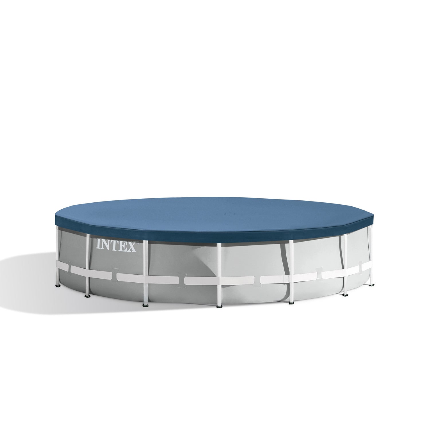 Intex 15-ft x 15-ft x 42-in Metal frame Round Above-Ground Pool with Filter Pump with Ground Cloth with Pool Cover with Ladder