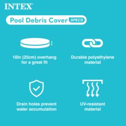 Intex 15-ft x 15-ft x 42-in Metal frame Round Above-Ground Pool with Filter Pump with Ground Cloth with Pool Cover with Ladder