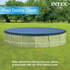 Intex 15-ft x 15-ft x 42-in Metal frame Round Above-Ground Pool with Filter Pump with Ground Cloth with Pool Cover with Ladder