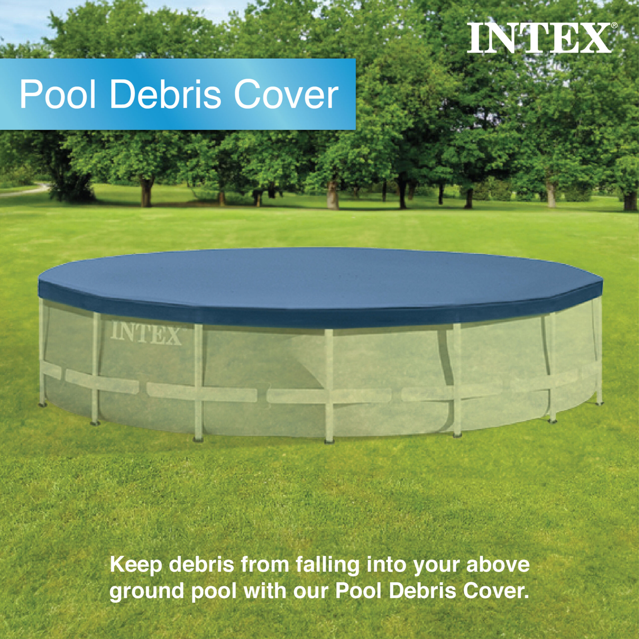 Intex 15-ft x 15-ft x 42-in Metal frame Round Above-Ground Pool with Filter Pump with Ground Cloth with Pool Cover with Ladder