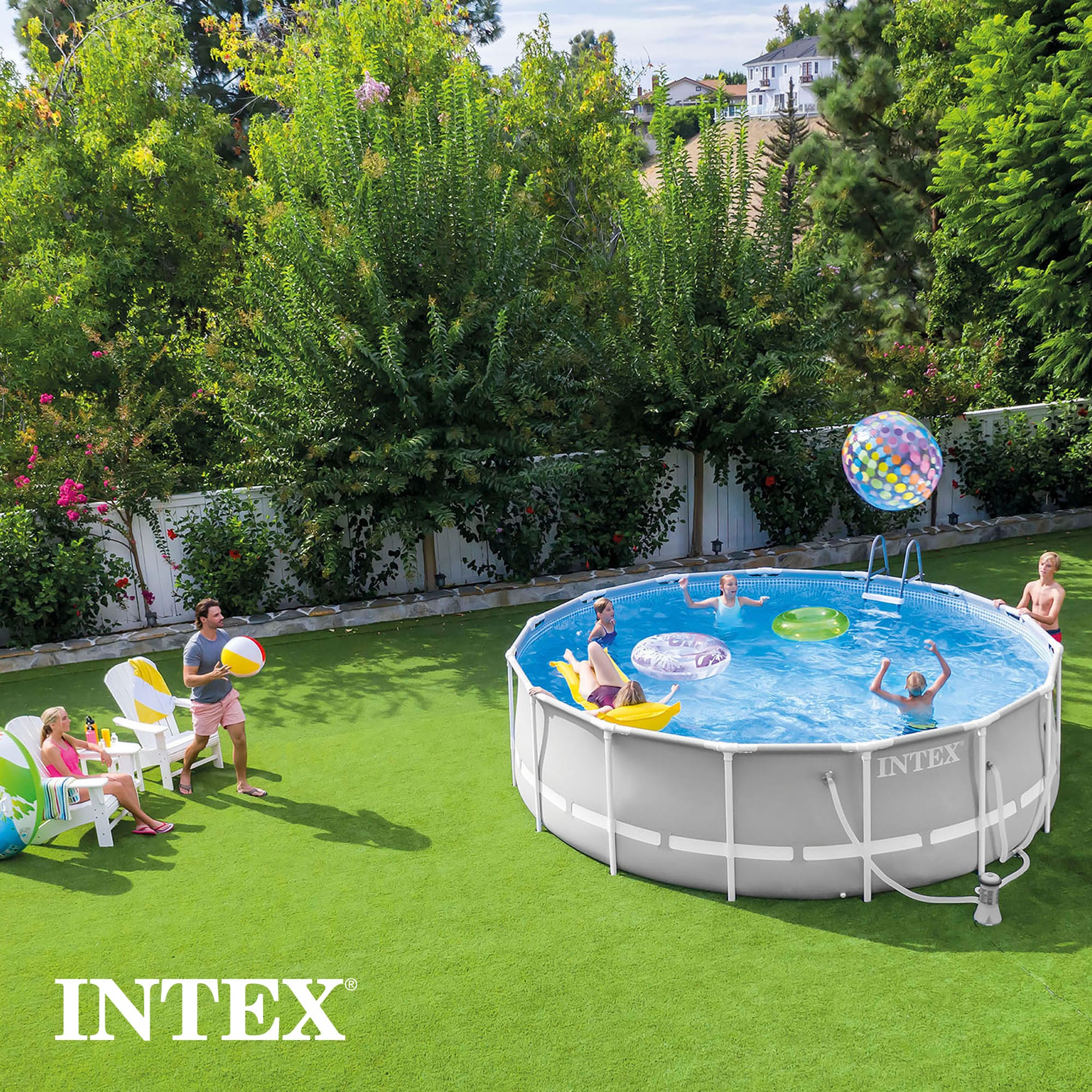Intex 26723EH 15ft x 42in Prism Frame Above Ground Swimming Pool Set with Filter