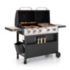 Sunshine Valley Gas Grill and Griddle Combo Black and Silver 5 -Burner Liquid Propane Gas Grill