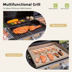Sunshine Valley Gas Grill and Griddle Combo Black and Silver 5 -Burner Liquid Propane Gas Grill