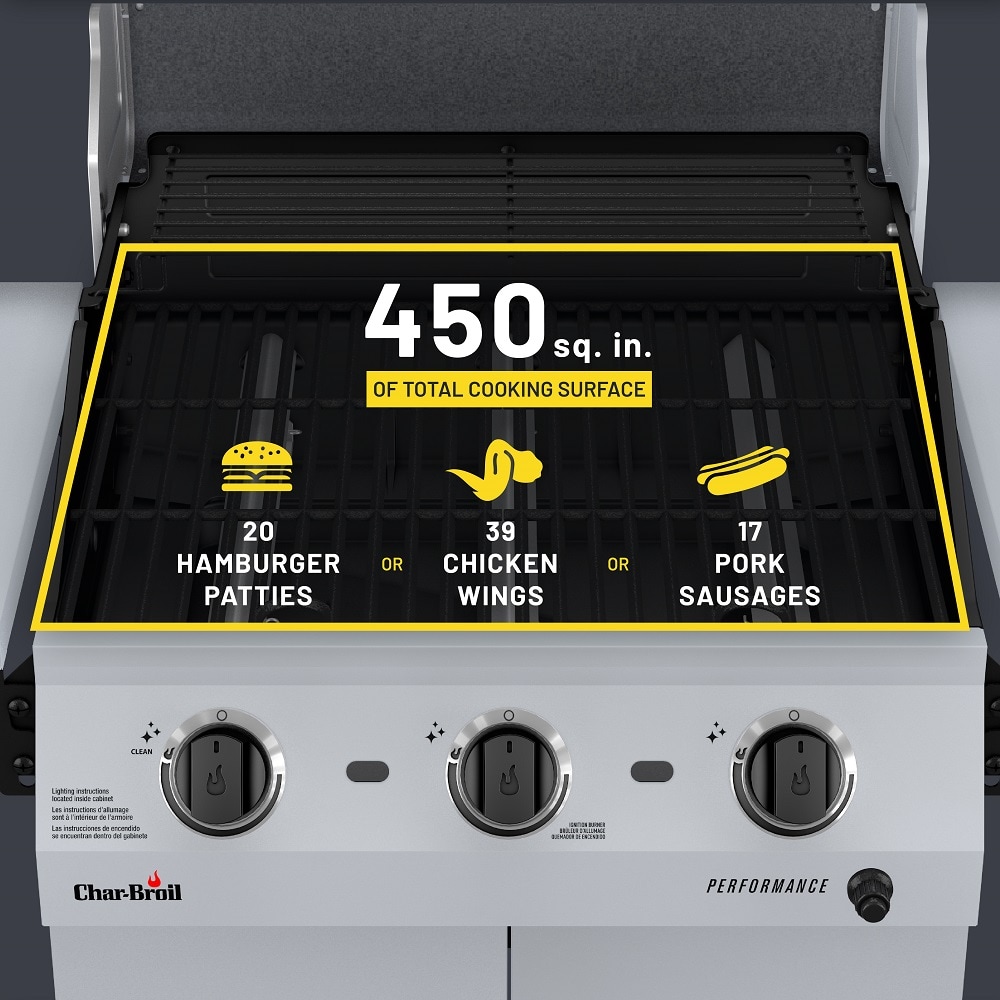 Charbroil Performance Series Clay 3 -Burner Liquid Propane Gas Grill