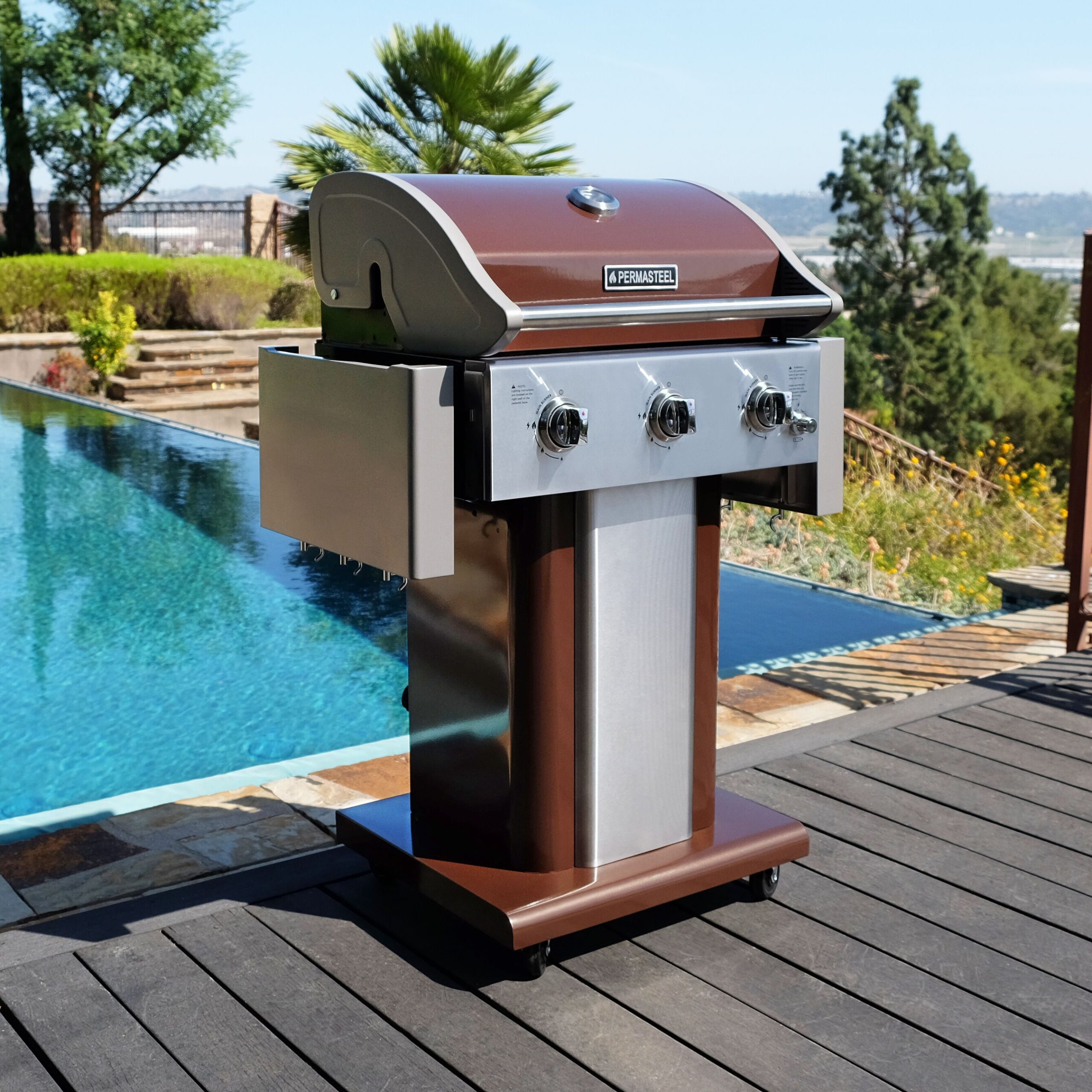Permasteel Mocha 3 -Burner Liquid Propane Gas Grill
