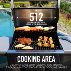 Permasteel Mocha 3 -Burner Liquid Propane Gas Grill