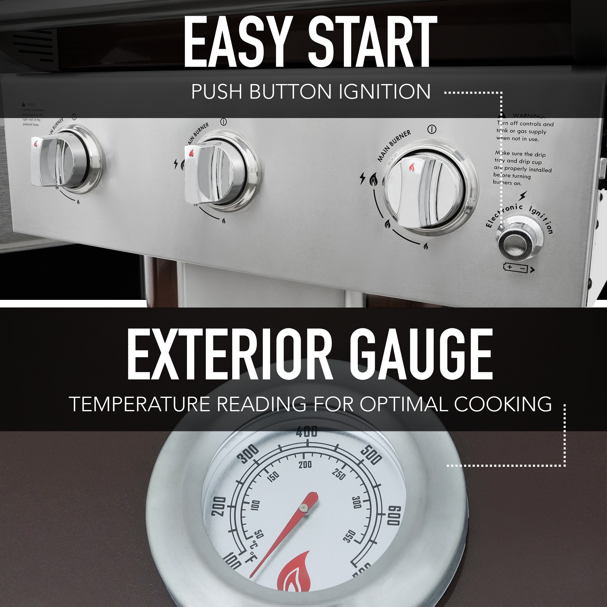 Permasteel Mocha 3 -Burner Liquid Propane Gas Grill