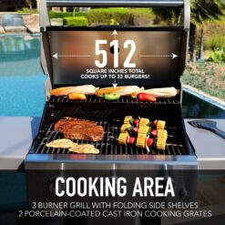 Permasteel Black 3 -Burner Liquid Propane Gas Grill
