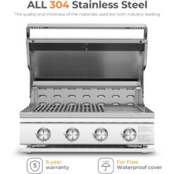COWSAR Stainless steel 4 -Burner Liquid Propane Gas Grill
