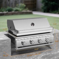 COWSAR Stainless steel 4 -Burner Liquid Propane Gas Grill
