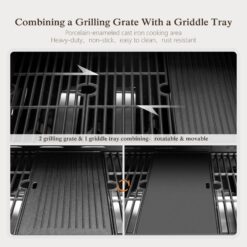 Sunshine Valley Gas Grill and Griddle Combo Black and Silver 4 -Burner Liquid Propane Gas Grill 1 -Side Burner