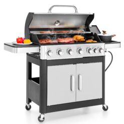 Sunshine Valley Black and Silver 6 -Burner Liquid Propane Gas Grill 1 -Side Burner