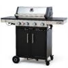 Brand-Man Grills BMMUST Polished Chrome 4 -Burner Infrared Liquid Propane Gas Grill 1 -Side Burner
