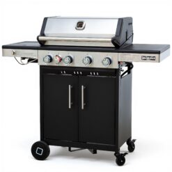 Brand-Man Grills BMMUST Polished Chrome 4 -Burner Infrared Liquid Propane Gas Grill 1 -Side Burner