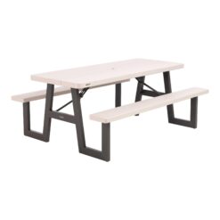 LIFETIME PRODUCTS 72-in Brown Resin Rectangle Folding Picnic Table