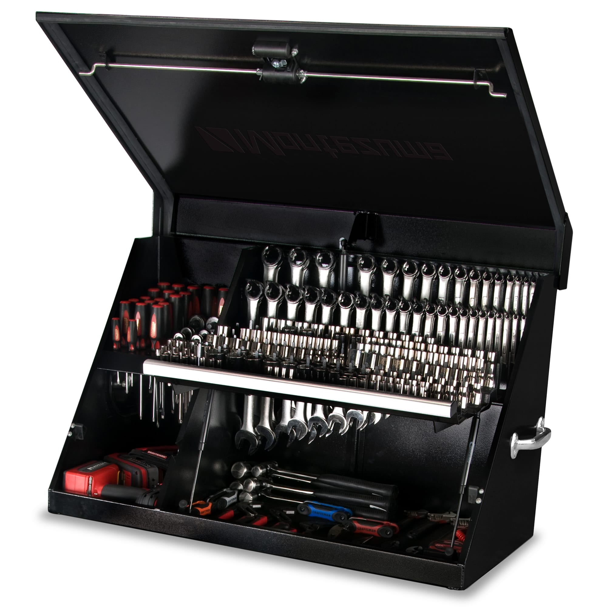Montezuma Triangle 36.75-in W x 21.625-in H x 17.5-in D Steel Tool Chest ( Black )
