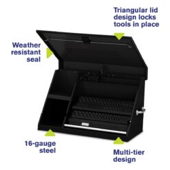 Montezuma Triangle 36.75-in W x 21.625-in H x 17.5-in D Steel Tool Chest ( Black )
