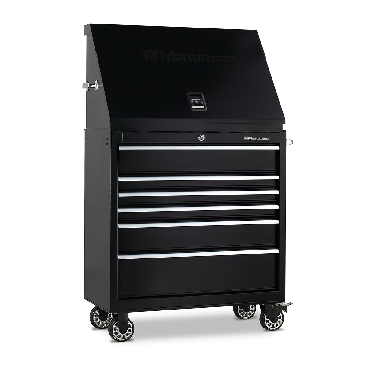 Montezuma Triangle 36.75-in W x 21.625-in H x 17.5-in D Steel Tool Chest ( Black )