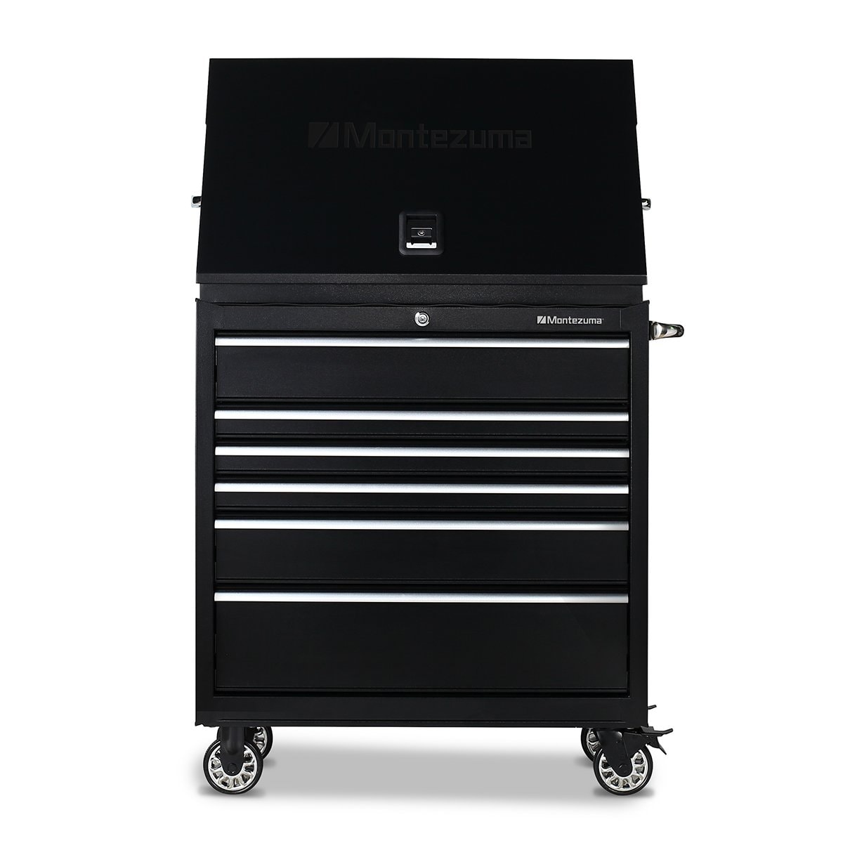Montezuma Triangle 36.75-in W x 21.625-in H x 17.5-in D Steel Tool Chest ( Black )