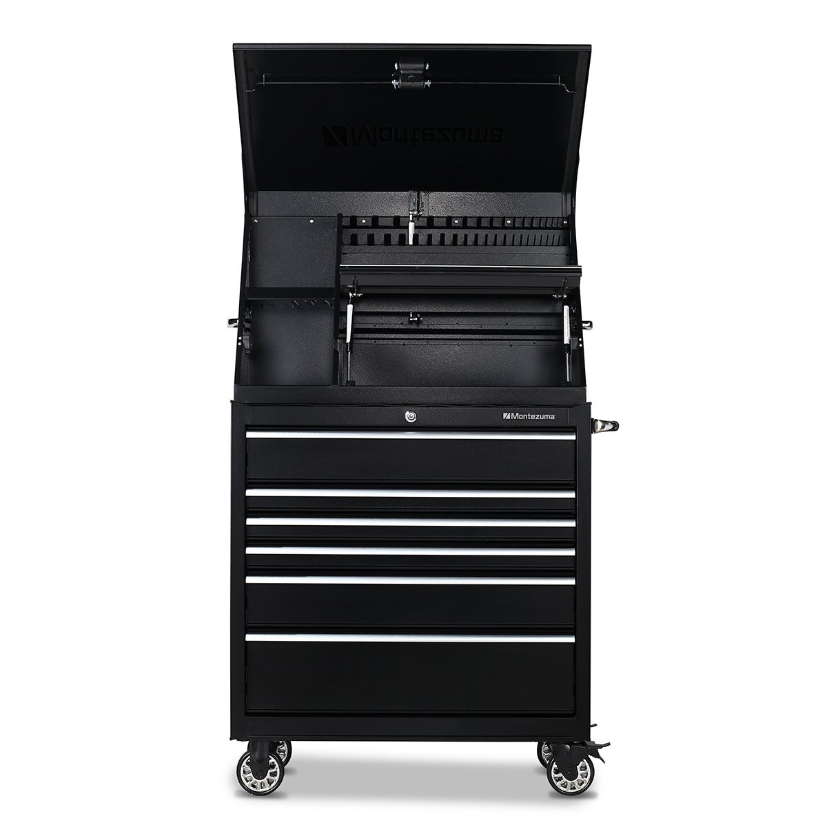 Montezuma Triangle 36.75-in W x 21.625-in H x 17.5-in D Steel Tool Chest ( Black )