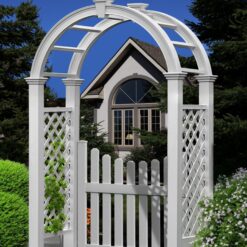 Vita 2.3-ft W x 8.5-ft H Arched CLASSIC White collection PVC Garden Arbor