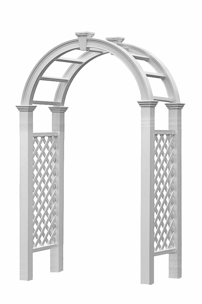 Vita 2.3-ft W x 8.5-ft H Arched CLASSIC White collection PVC Garden Arbor