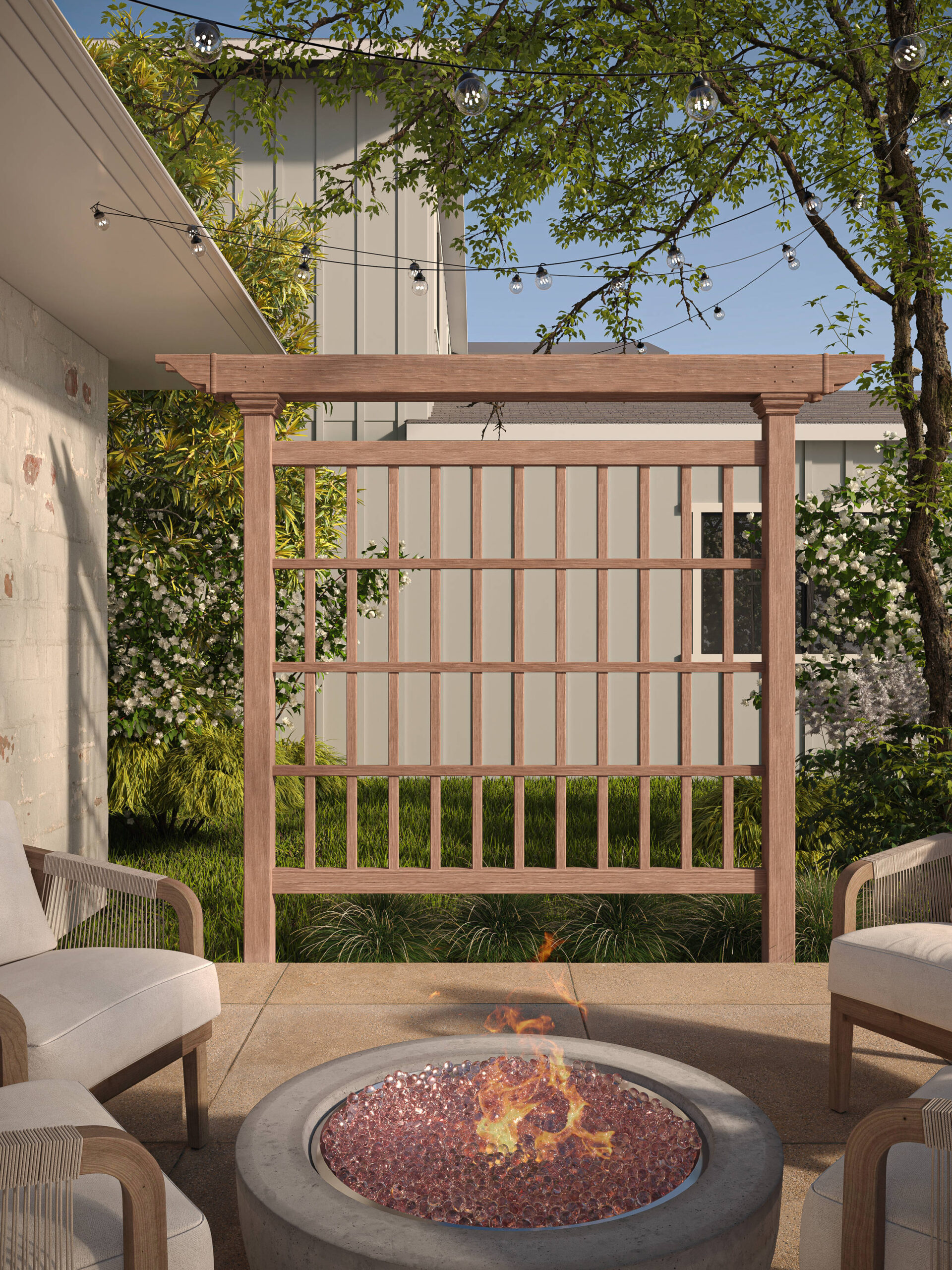 Vita Urban 80-in W x 90-in H Brown Vinyl Outdoor Privacy Screen