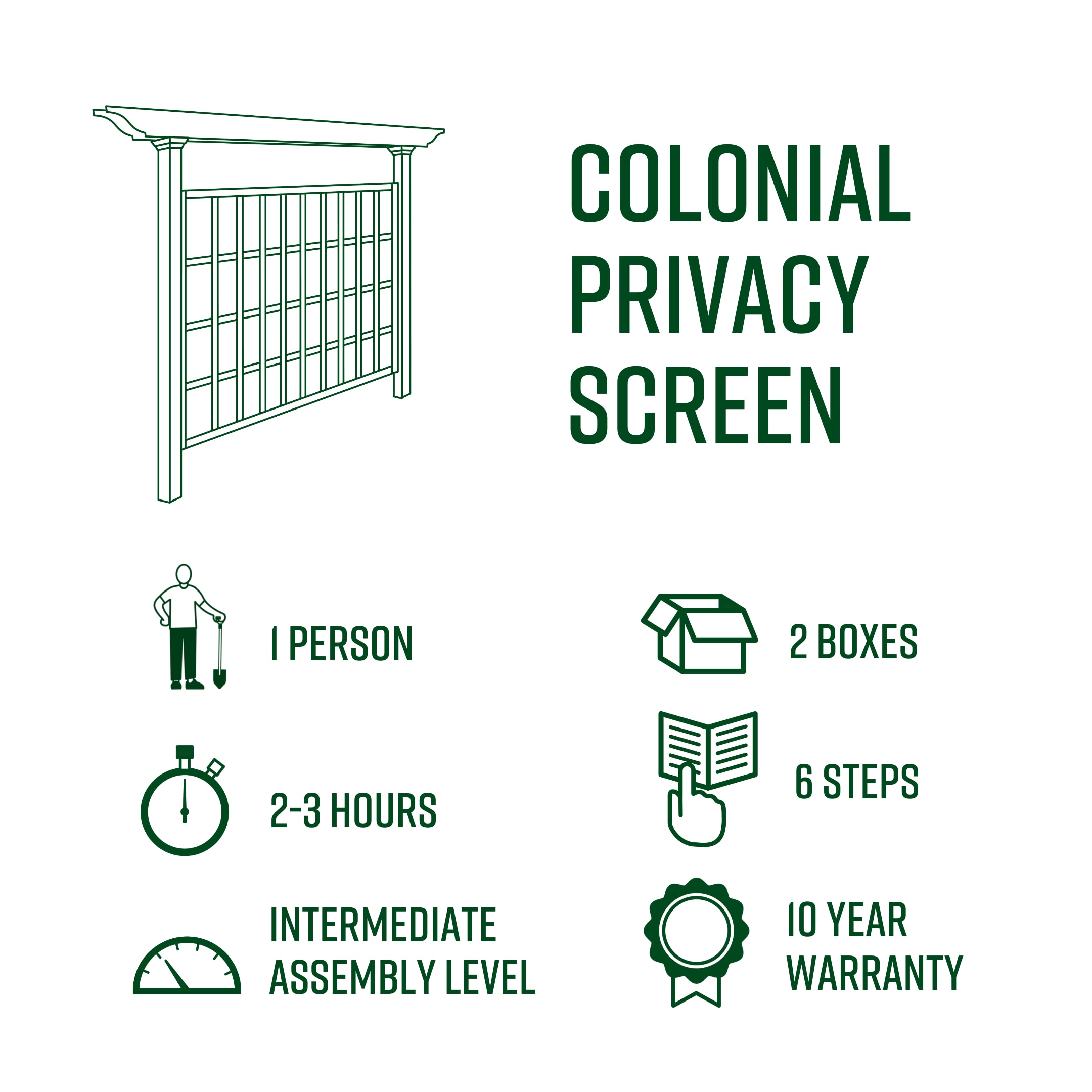 Vita Urban 80-in W x 90-in H Brown Vinyl Outdoor Privacy Screen