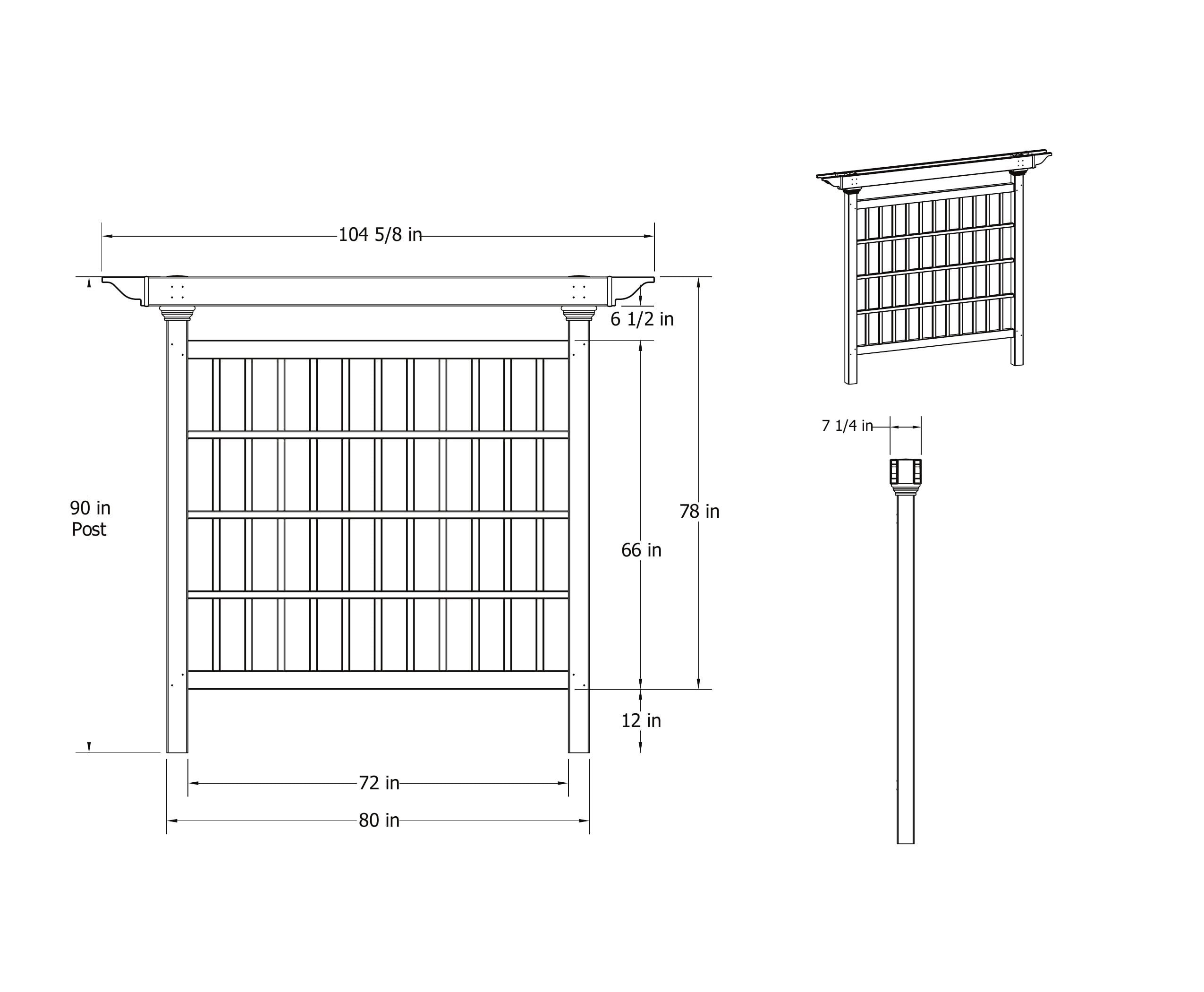 Vita Urban 80-in W x 90-in H Brown Vinyl Outdoor Privacy Screen