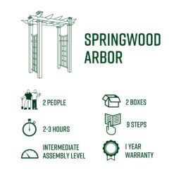 Vita Wood 5.29-ft W x 7.66-ft H Flat Cedar Cedar Garden Arbor
