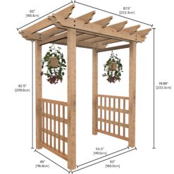 Vita Wood 5.29-ft W x 7.66-ft H Flat Cedar Cedar Garden Arbor