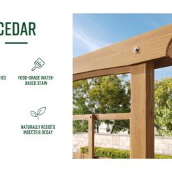 Vita Wood 5.29-ft W x 7.66-ft H Flat Cedar Cedar Garden Arbor