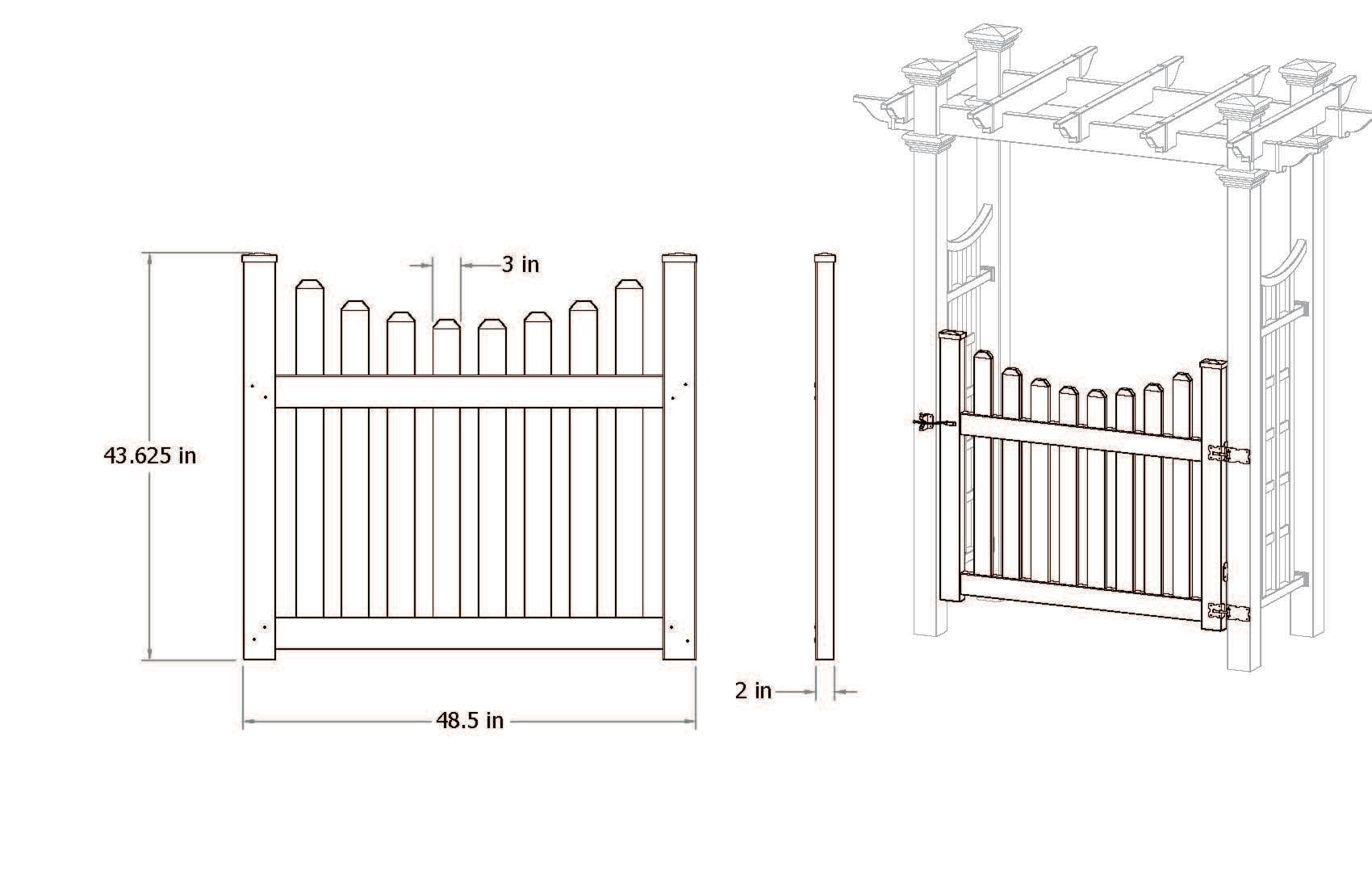 Vita 2.5-ft W x 7.84-ft H Arched CLASSIC White collection PVC Garden Arbor
